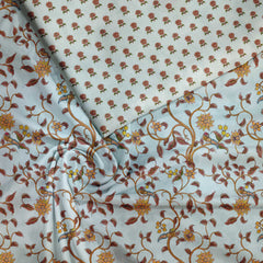 Azure Flora Kalamkari Muslin Fabric unstitch suit set