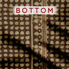 Bakers Brown Batik Satin Linen Fabric unstitch suit set