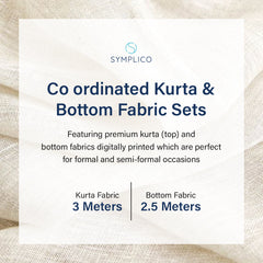 Azure Flora Kalamkari  Satin Linen Fabric unstitch suit set
