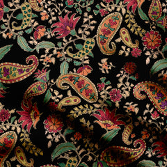 Modal Satin 3 Meters Paisley vector Indian Print Fabric