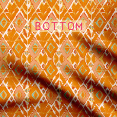 Orange Unstitched Kurta & Bottom Women Set (Unstitched)