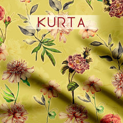 Floral abundance Tussar Silk Unstitched Suit Set