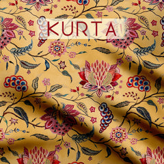 Yellow blotch floral Kurta & Bottom Women Set (Unstitched)