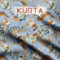 Two tone floral Kurta & Bottom Women Set (Unstitched)