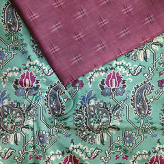 Sea green Paisley Muslin Unstitched Suit Set