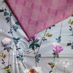 Ferny florals Satin Linen Unstitched Suit Set