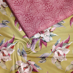 Pastel floral Tussar Silk Unstitched Suit Set