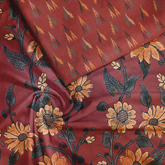 Maroon kalamkari floral Unstitched Suit Set