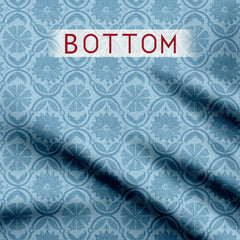 Ice blue lilies Kurta & Bottom Women Set (Unstitched)