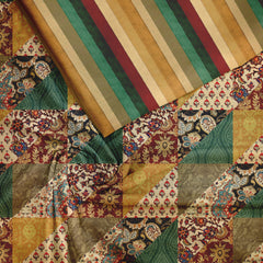 Ethnic geometry Tussar Silk Unstitched Suit Set