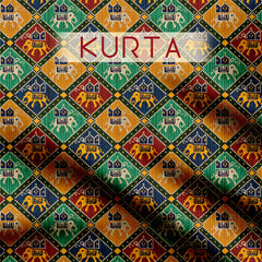 Elephant motif patola Kurta & Bottom Women Set (Unstitched)