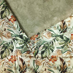 Cream tropical Satin Linen Unstitched Suit Set