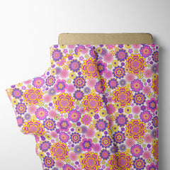 Retro Groovy Pastel Floral Print