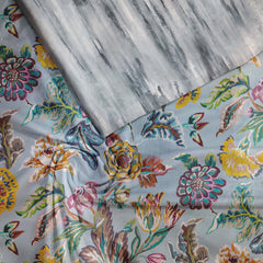 Spring garden Tussar Silk Fabric Unstitched Suit Set