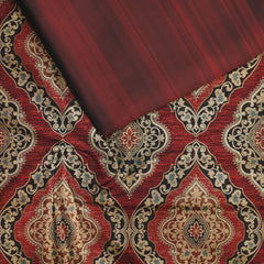 Red galicha art Silk Satin Unstitched Suit Set