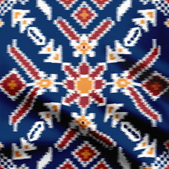 Cotton 1 Meter Ikat Patola Print Fabric