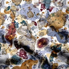 Satin 1 Meter Multicolor Rockdrops Print Fabric