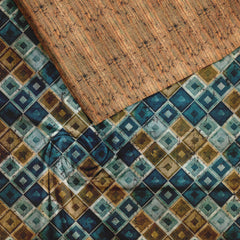 Batik Square Box Tussar Silk Fabric unstitch suit set