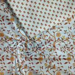 Azure Flora Kalamkari Unstitched Suit Set