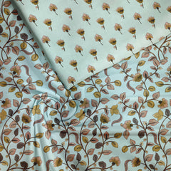 Dried Leaves Kalamkari Muslin Fabric unstitch suit set