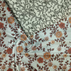 Rustique Tendrils  Silk Satin Fabric unstitch suit set
