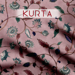 Burgundy Bliss Kalamkari Satin Linen Fabric unstitch suit set