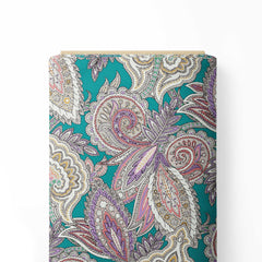 Doodle Paisley Satin Fabric