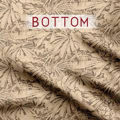 Beige Brazen Floret Satin Linen Fabric unstitch suit set