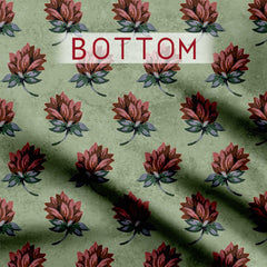 Botanical Floret Satin Linen Fabric unstitch suit set