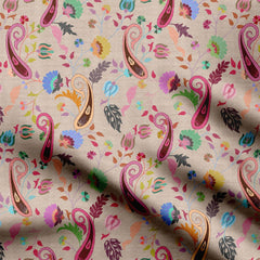 Paisley light dark Satin Fabric