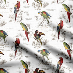 Satin 1 Meter Parrots Print Fabric