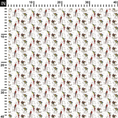 Satin 1 Meter Parrots Print Fabric