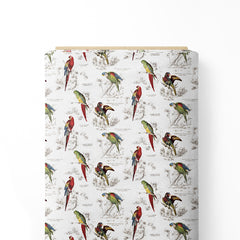 Satin 1 Meter Parrots Print Fabric