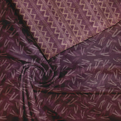 Eggplant Smudge Satin Linen Fabric unstitch suit set