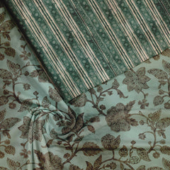 Twilight Blues Tussar Silk Fabric unstitch suit set