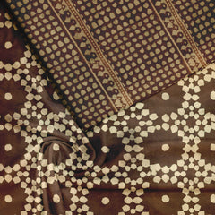 Bakers Brown Batik Silk Satin Fabric unstitch suit set