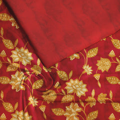 Sunny Marigold Silk Satin Fabric unstitch suit set