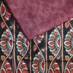 Mocha Dahlia Silk Satin Fabric unstitch suit set