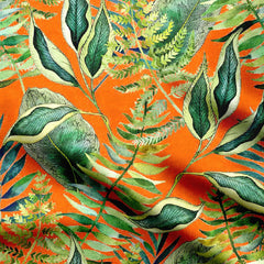 Cotton 1 Meter Tropical leaf Print Fabric