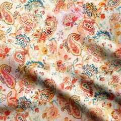 Pretty paisley Satin Fabric