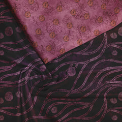 Purple Lily Borscht Silk Satin Fabric unstitch suit set