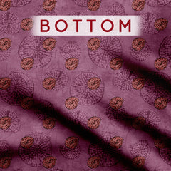 Purple Lily Borscht Tussar Silk Fabric unstitch suit set