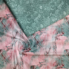 Rose Marble Tile Unstitched Suit Set