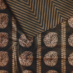 Brown Batik Tile Unstitched Suit Set