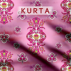 Pink Butti Tussar Silk Unstitched Suit Set