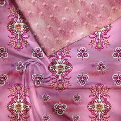 Pink Butti Muslin Unstitched Suit Set