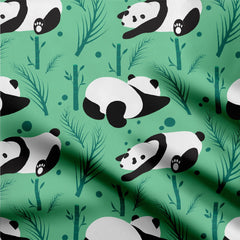 Cotton Poplin 4 Meters Sleeping Pandas Print Fabric