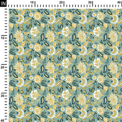Floral Yellow Cotton Fabric