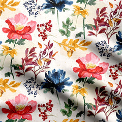 Spring Watercolor Floral Chinnon Chiffon Fabric