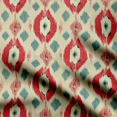 Red Ikat Cotton Poplin-40234, All Designs, Cotton Poplin, Cotton Poplin Collection, Ikat, Samaya Sath-Symplico